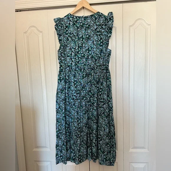 J. Crew Blue Floral Midi Dress - Picture 4 of 9